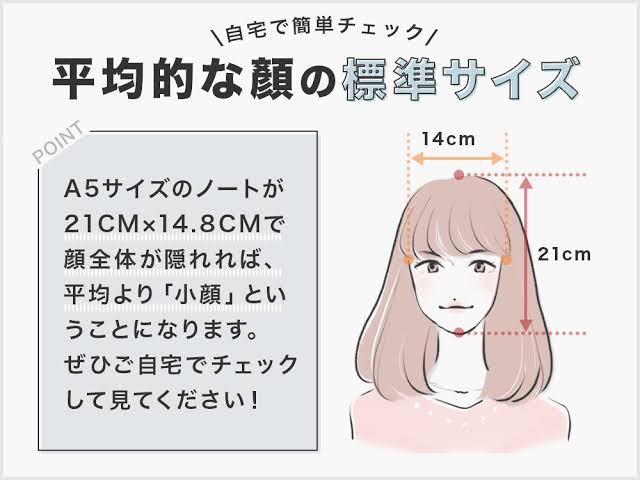 日本人の平均的な顔のサイズ